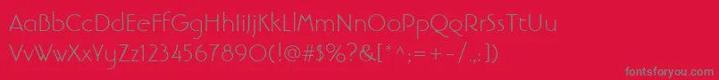 LinotypebanjomanLight Font – Gray Fonts on Red Background