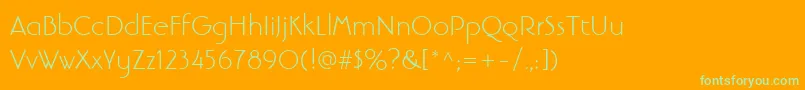 LinotypebanjomanLight Font – Green Fonts on Orange Background