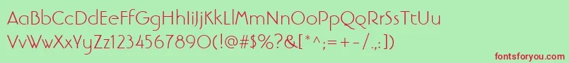 LinotypebanjomanLight Font – Red Fonts on Green Background