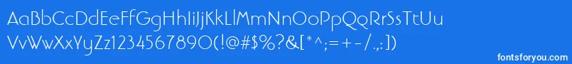 LinotypebanjomanLight Font – White Fonts on Blue Background