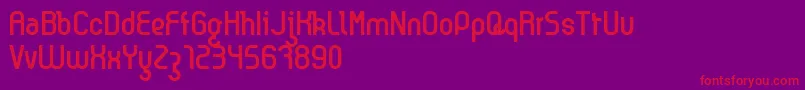 Kyma-Schriftart – Rote Schriften auf violettem Hintergrund