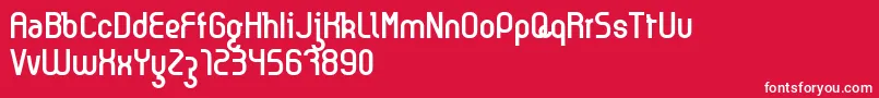 Kyma Font – White Fonts on Red Background