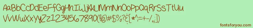 Haeunmedium Font – Brown Fonts on Green Background