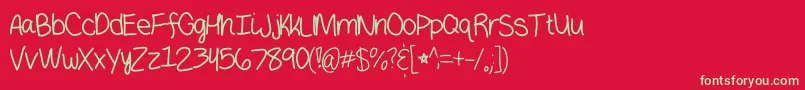 Haeunmedium Font – Green Fonts on Red Background