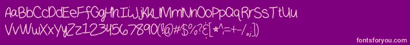 Haeunmedium Font – Pink Fonts on Purple Background