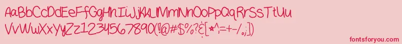 Haeunmedium Font – Red Fonts on Pink Background