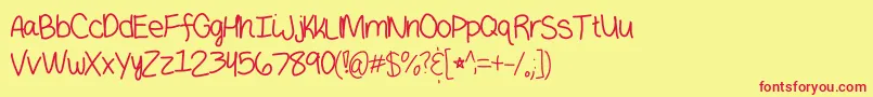 Haeunmedium Font – Red Fonts on Yellow Background