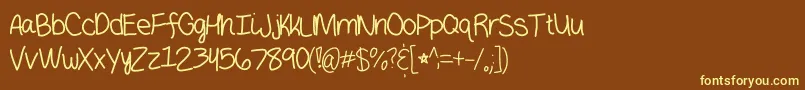 Haeunmedium Font – Yellow Fonts on Brown Background