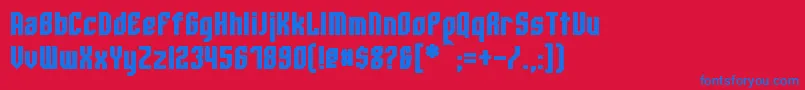 WhitestoneBold Font – Blue Fonts on Red Background