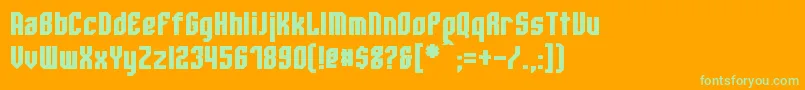 WhitestoneBold-fontti – vihreät fontit oranssilla taustalla