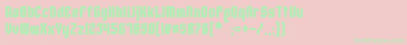WhitestoneBold Font – Green Fonts on Pink Background