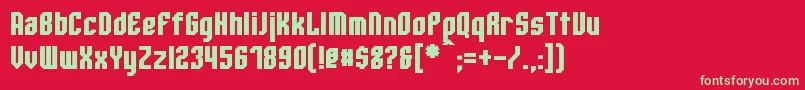 WhitestoneBold Font – Green Fonts on Red Background