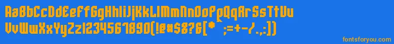 WhitestoneBold Font – Orange Fonts on Blue Background