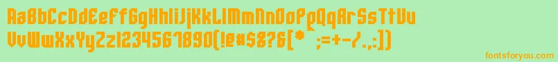 WhitestoneBold Font – Orange Fonts on Green Background