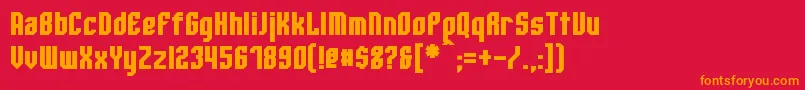 WhitestoneBold Font – Orange Fonts on Red Background