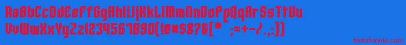 WhitestoneBold Font – Red Fonts on Blue Background