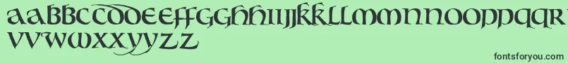 フォントBouwsmaUncial – 緑の背景に黒い文字