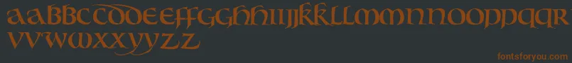 BouwsmaUncial-fontti – ruskeat fontit mustalla taustalla