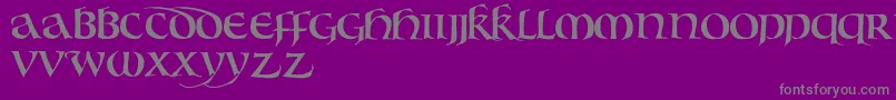 BouwsmaUncial-Schriftart – Graue Schriften auf violettem Hintergrund