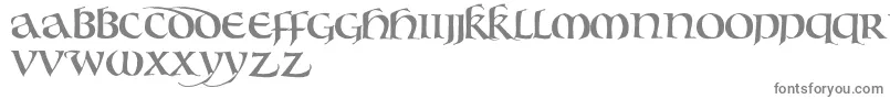 BouwsmaUncial-fontti – harmaat kirjasimet valkoisella taustalla