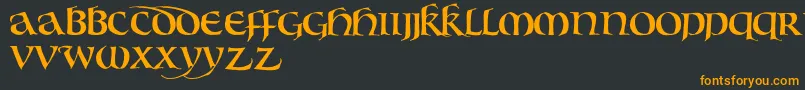 フォントBouwsmaUncial – 黒い背景にオレンジの文字