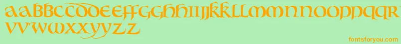 BouwsmaUncial Font – Orange Fonts on Green Background