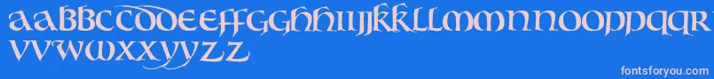 BouwsmaUncial Font – Pink Fonts on Blue Background