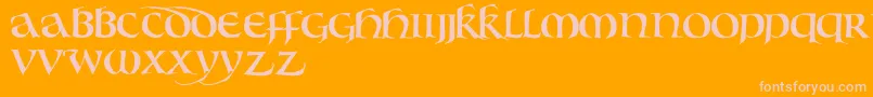 BouwsmaUncial Font – Pink Fonts on Orange Background