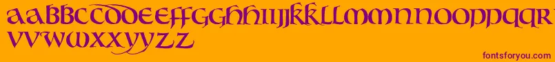 BouwsmaUncial Font – Purple Fonts on Orange Background