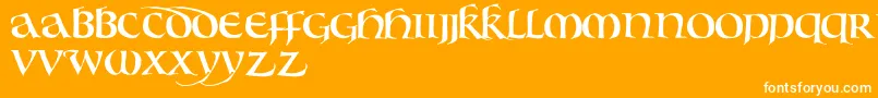 フォントBouwsmaUncial – オレンジの背景に白い文字