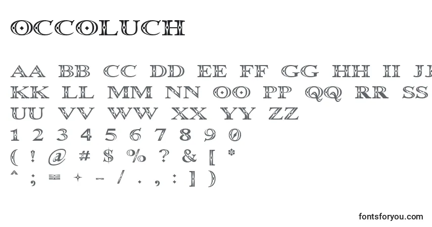 Schriftart Occoluch – Alphabet, Zahlen, spezielle Symbole