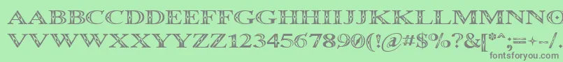 フォントOccoluch – 緑の背景に灰色の文字