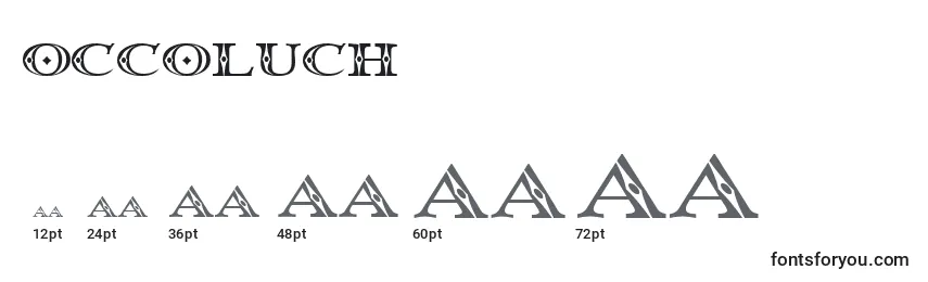 Размеры шрифта Occoluch