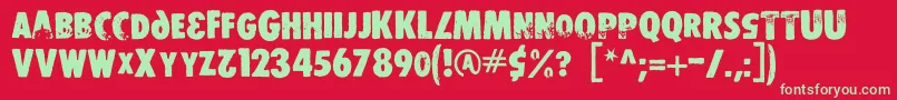 Dsstamper Font – Green Fonts on Red Background