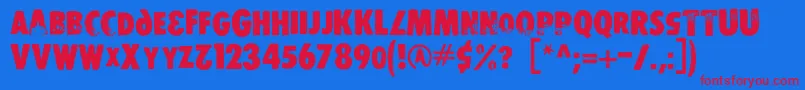 Dsstamper Font – Red Fonts on Blue Background