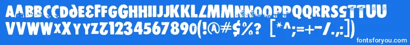 Dsstamper Font – White Fonts on Blue Background