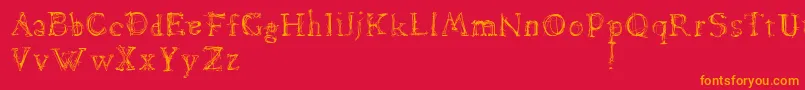 Dawnland.Lamenta Font – Orange Fonts on Red Background