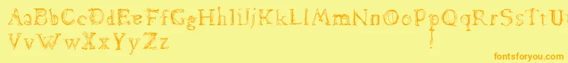 Dawnland.Lamenta Font – Orange Fonts on Yellow Background