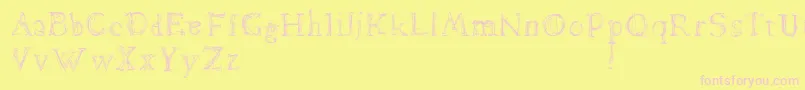 Dawnland.Lamenta Font – Pink Fonts on Yellow Background