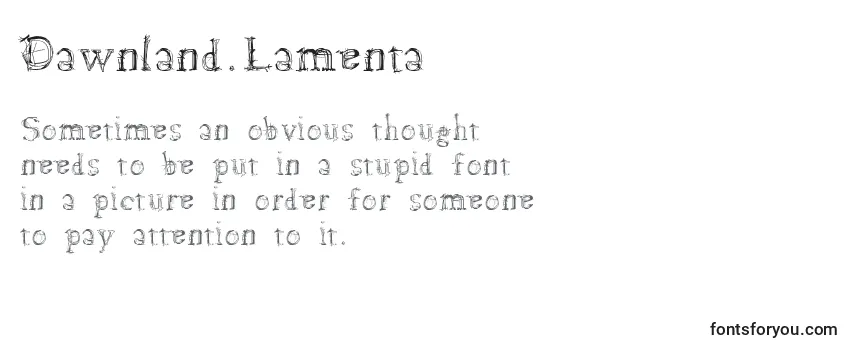 Überblick über die Schriftart Dawnland.Lamenta (97117)