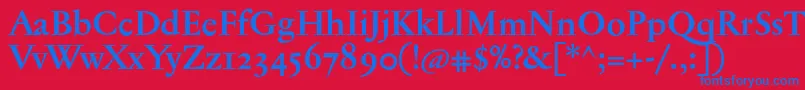 JannontextosfBold Font – Blue Fonts on Red Background