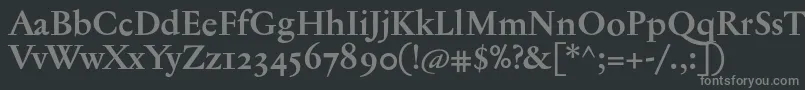 JannontextosfBold-fontti – harmaat kirjasimet mustalla taustalla