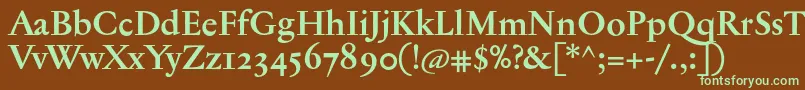 Шрифт JannontextosfBold – зелёные шрифты на коричневом фоне