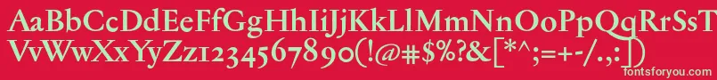 JannontextosfBold Font – Green Fonts on Red Background