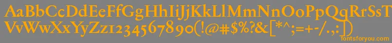 JannontextosfBold-Schriftart – Orangefarbene Schriften auf grauem Hintergrund