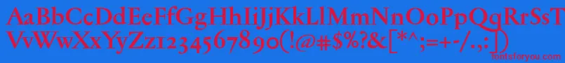 JannontextosfBold Font – Red Fonts on Blue Background