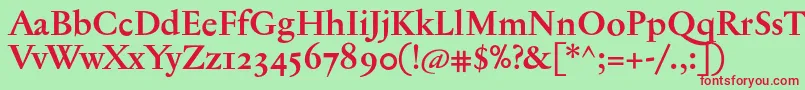 JannontextosfBold Font – Red Fonts on Green Background