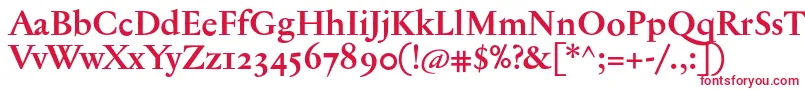 JannontextosfBold-fontti – punaiset fontit valkoisella taustalla