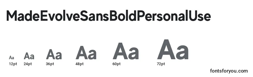 MadeEvolveSansBoldPersonalUse Font Sizes
