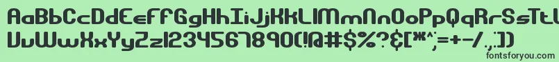 GravitateBrk Font – Black Fonts on Green Background